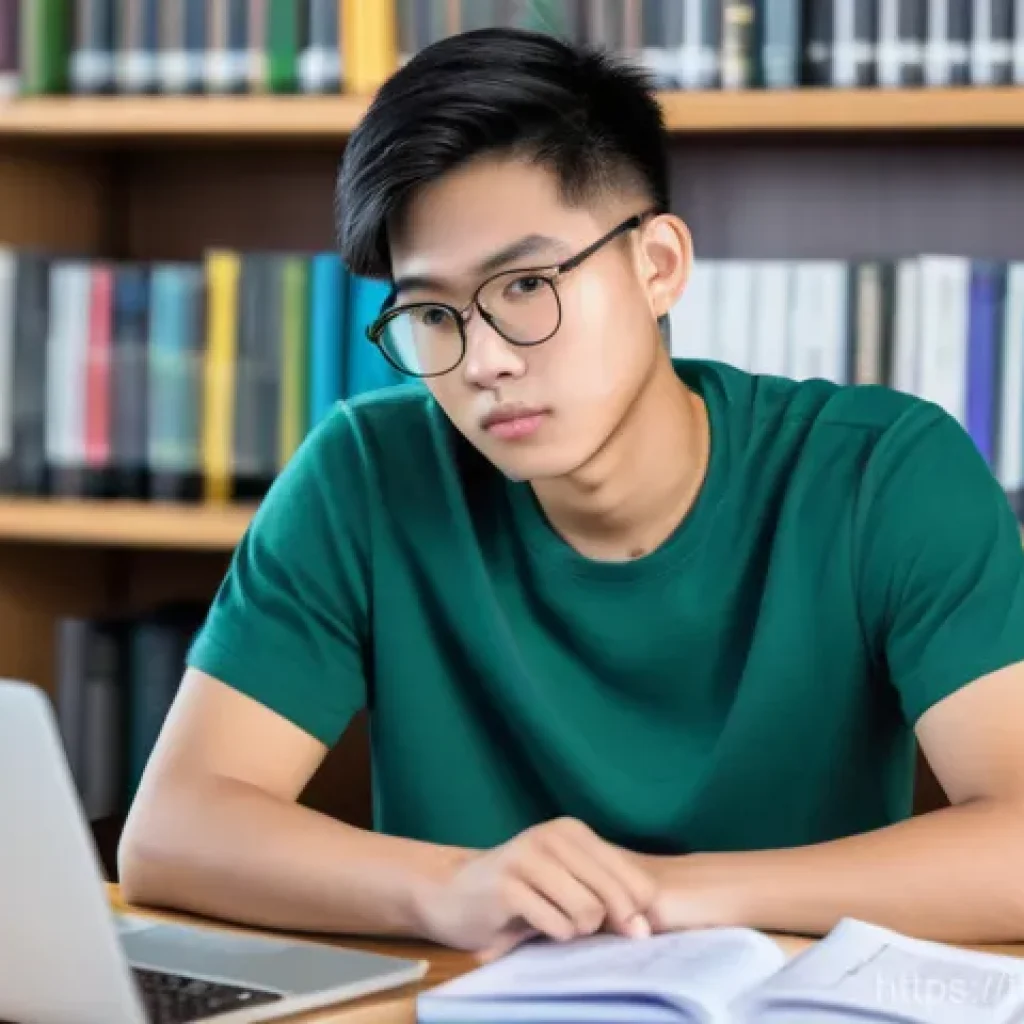 대학 등록비 - **Prompt:** A young Thai university student, approximately 20 years old, with a focused and determin...