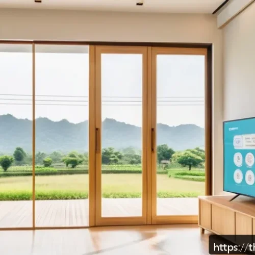 집 공과금 평균 - A modern Thai household interior during daytime, featuring large open windows letting in abundant na...